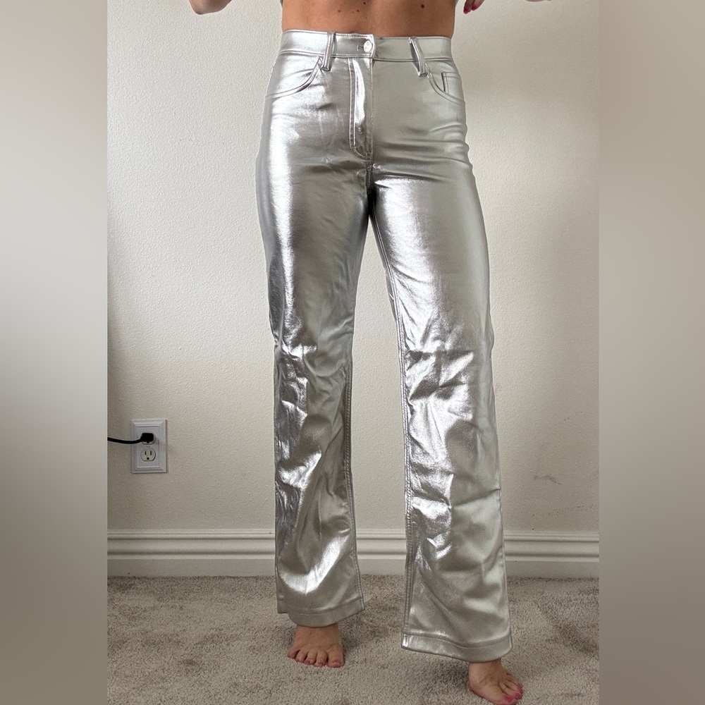 Abercrombie Shiny Silver Metallic Pants